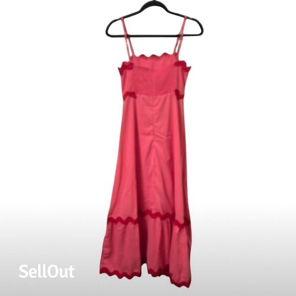 Idopip Women's Pink Maxi Dress S Sleeveless Summer Flowy Adjustable Straps - Picture 9 of 12